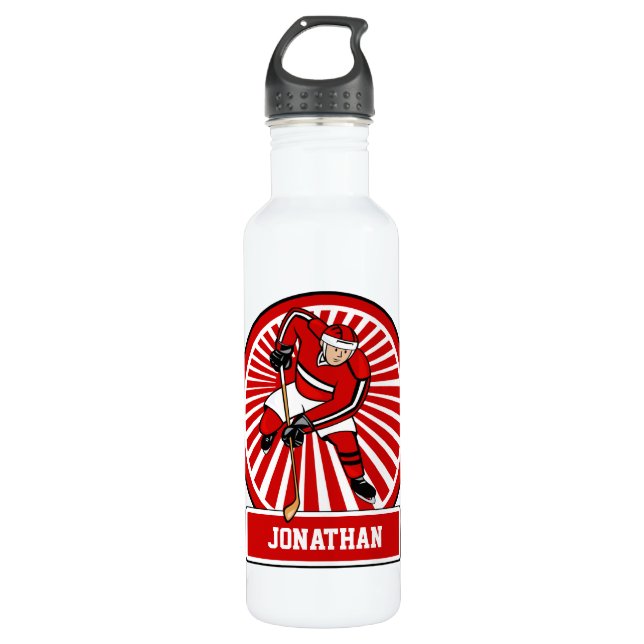 Personalised Ice Hockey player 710 Ml Water Bottle (Front)