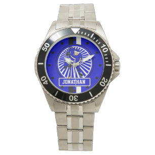 Personalised Ice Hockey Player Blue Watch