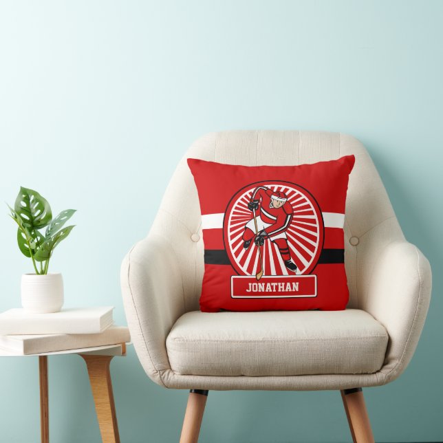 Personalised Ice Hockey player Cushion (Chair)