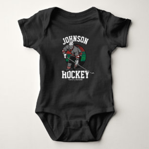 Personalised Ice Hockey Player Team Athlete Name Baby Bodysuit