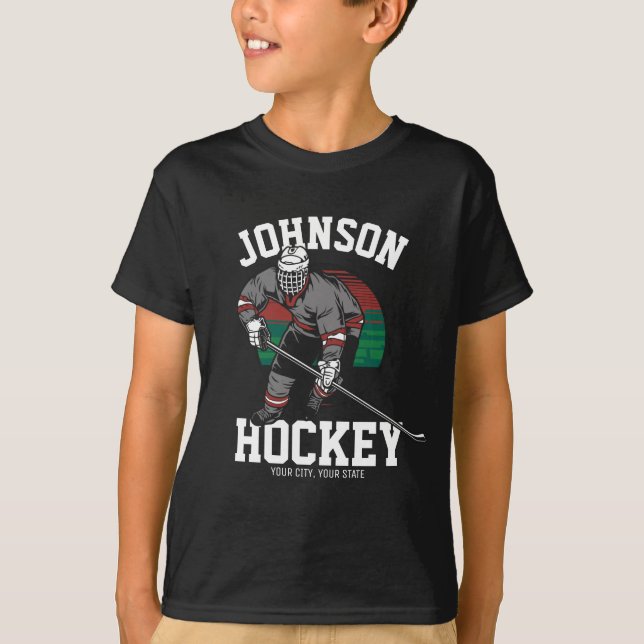 Personalised Ice Hockey Player Team Athlete Name  T-Shirt (Front)