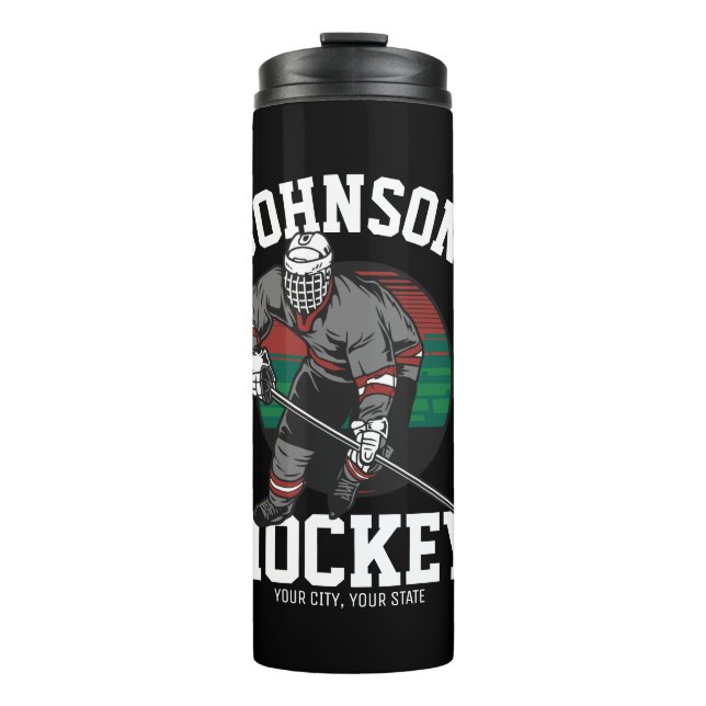 Personalised Ice Hockey Player Team Athlete Name  Thermal Tumbler (Front)
