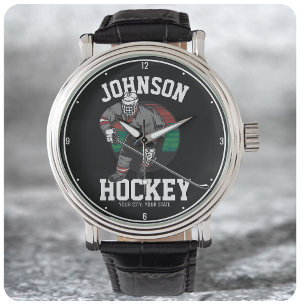 Personalised Ice Hockey Player Team Athlete Name  Watch