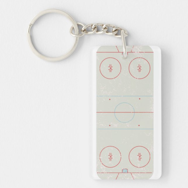 Personalised Ice Hockey Rink Key Ring (Front)