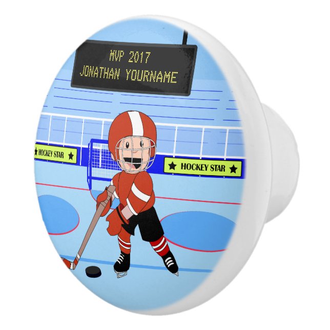 Personalised Ice Hockey star rw Ceramic Knob (Right)