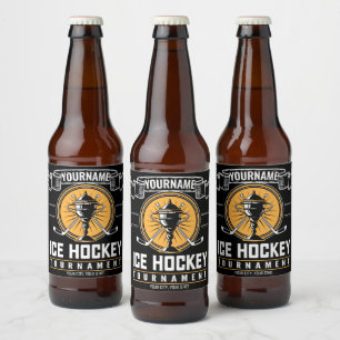 Personalised Ice Hockey Trophy Player Team Game  Beer Bottle Label