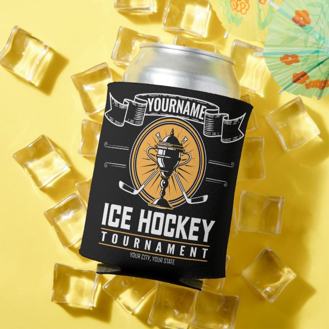 Personalised Ice Hockey Trophy Player Team Game  Can Cooler (In Situ Summer)