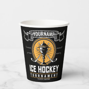 Personalised Ice Hockey Trophy Player Team Game  Paper Cups
