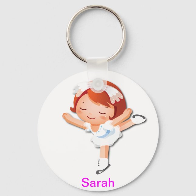 Personalised Ice Skating Gifts Key Ring (Front)