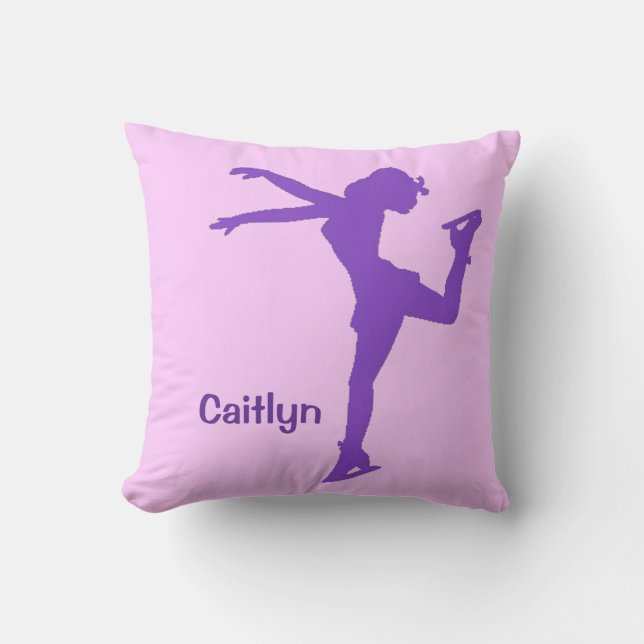 Personalised Ice Skating Throw Pillow (Front)