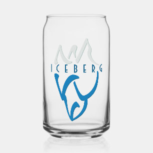 Personalised Iceberg Art Blue  Can Glass