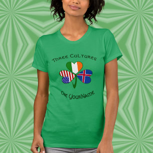 Personalised Iceland Ireland USA Shamrock Women’s T-Shirt