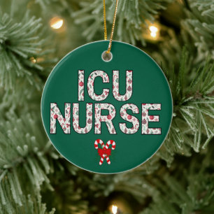 Personalised ICU Nurse Christmas First Year Gift Ceramic Tree Decoration