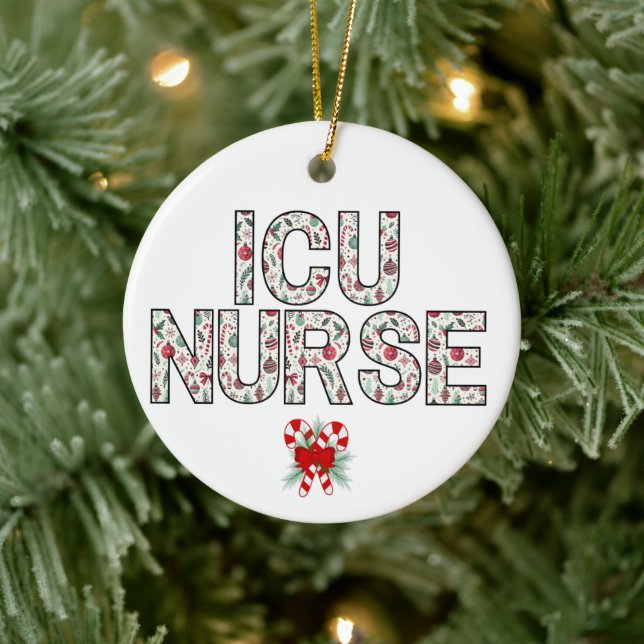 Personalised ICU Nurse Christmas First Year Gift Ceramic Tree Decoration (Tree)