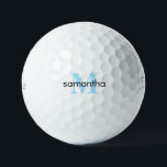Personalised Icy Blue Monogram Titleist Pro VI  Golf Balls<br><div class="desc">Custom Golf Ball.  Icy blue and black text.  Initial and Name.  Woman gift.   Titleist Pro V1  Personalise.</div>