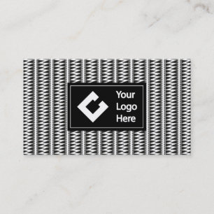 Personalised Ikat Zigzag Black White with Logo Business Card