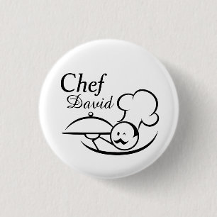 Personalised Illustrated Chef 3 Cm Round Badge