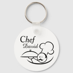 Personalised Illustrated Chef Key Ring