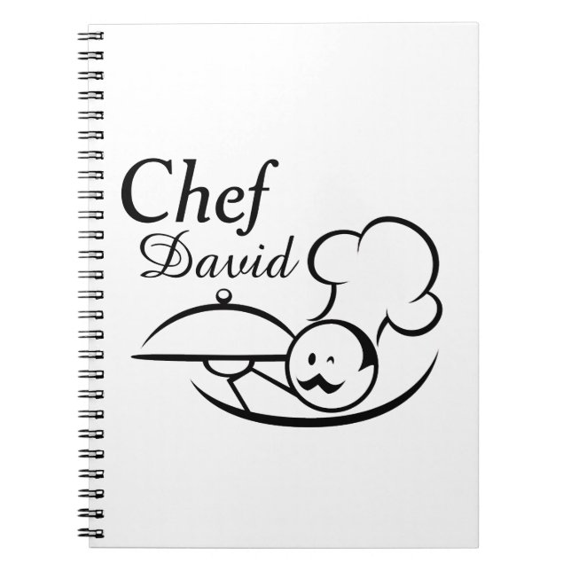Personalised Illustrated Chef Spiral Notebook (Front)