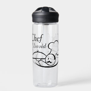 Personalised Illustrated Chef Water Bottle
