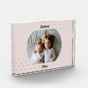 Personalised Image Two Lines Text Custom Photo Block