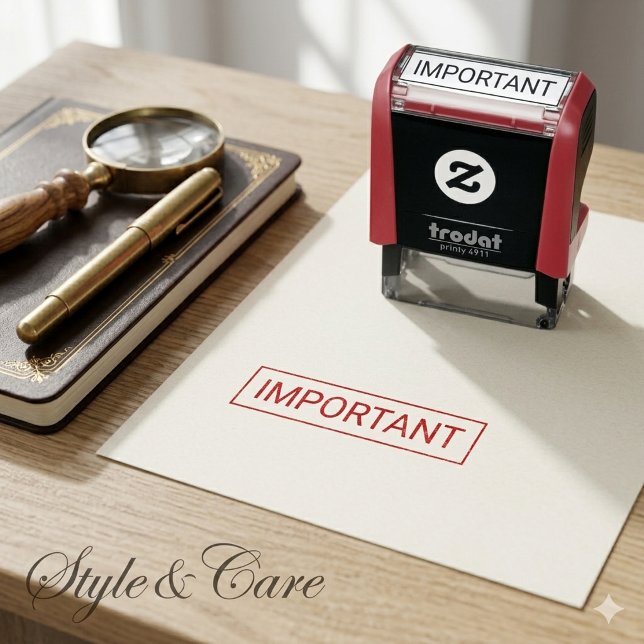 Personalised Important Label Self Inking Stamp Des (Personalized Important Label Self Inking Stamp Design)