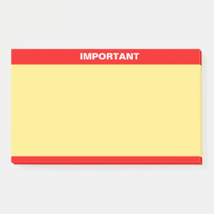 Personalised Important Text on Red & Yellow Post-it Notes