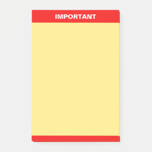 Personalised Important Text on Red & Yellow Post-it Notes