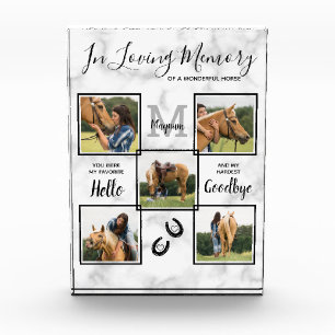 Personalised In Loving Memory Pet Horse Memorial Photo Block