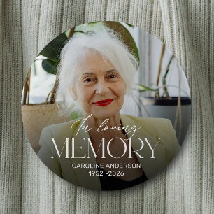 Personalised In Loving Memory Photo Memorial 6 Cm Round Badge