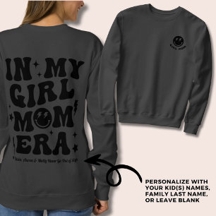 Personalised In My Girl Mum Era Sweatshirt Black