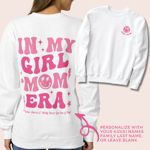 Personalised In My Girl Mum Era Sweatshirt Pink