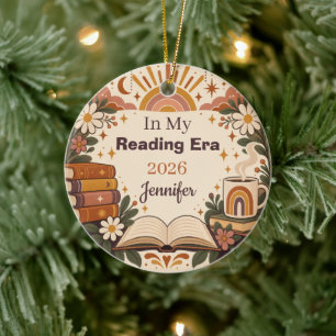 Personalised In My Reading Era 2026 Book Lover Ceramic Tree Decoration