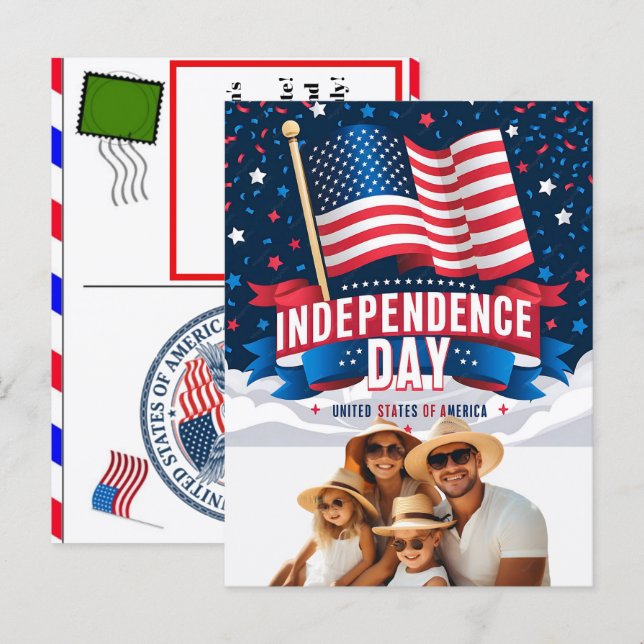 Personalised Independence Day Birthday Cards 2026 (Front/Back)