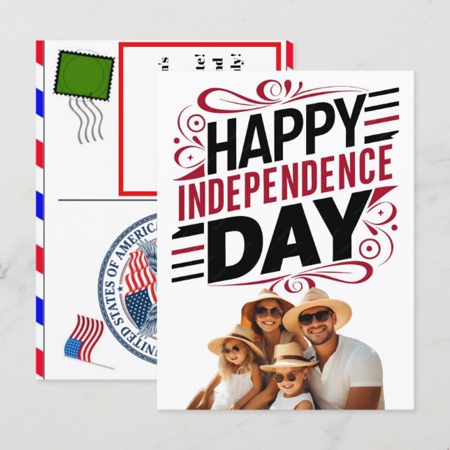 Personalised Independence Day Birthday Cards 2026 (Front/Back)
