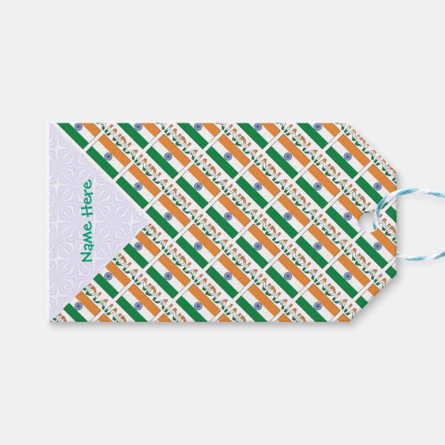Personalised India Tiled  Gift Tags (Front (Horizontal))
