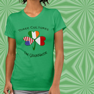 Personalised Indonesia Ireland USA Shamrock Women T-Shirt