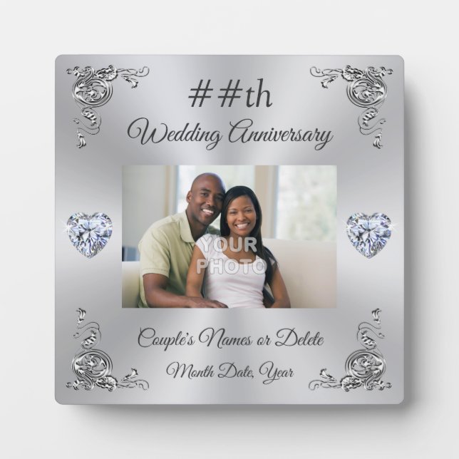 Personalised Inexpensive Anniversary Gifts, Photo Plaque (Front)