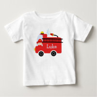 Personalised Infants Fire Engine T-Shirt