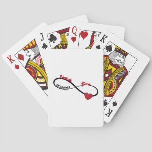 Personalised Infinity With Glitter Heart Playing Cards