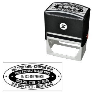 Personalised Info Address Oval Self-inking Stamp