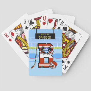 Personalised Initial B Ice Hockey Playing Cards