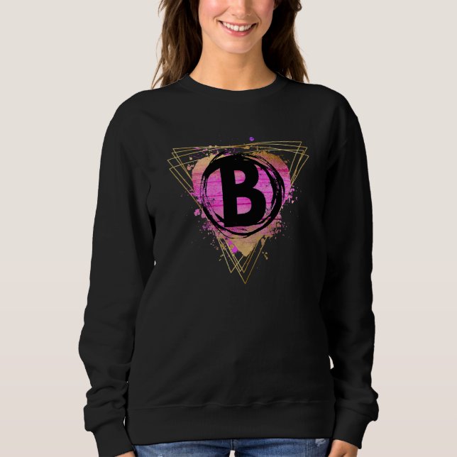 Personalised Initial B Monogram Letter Deco Cute C Sweatshirt (Front)