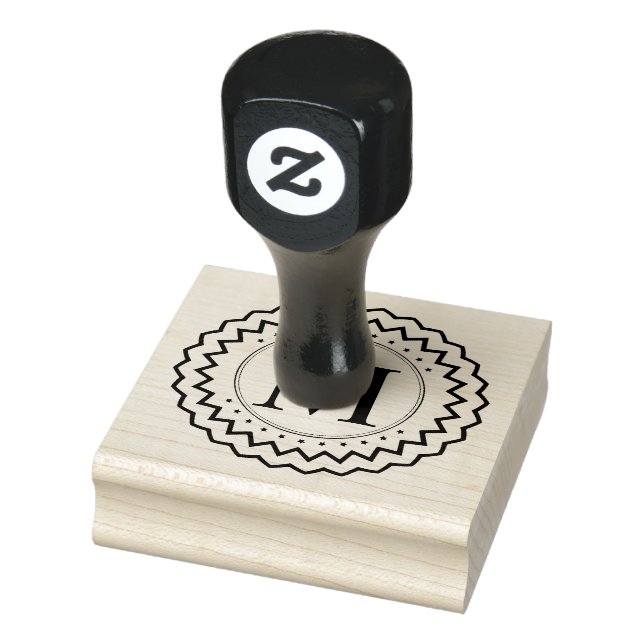 Personalised Initial Badge Label Seal Rubber Stamp (Stamp)