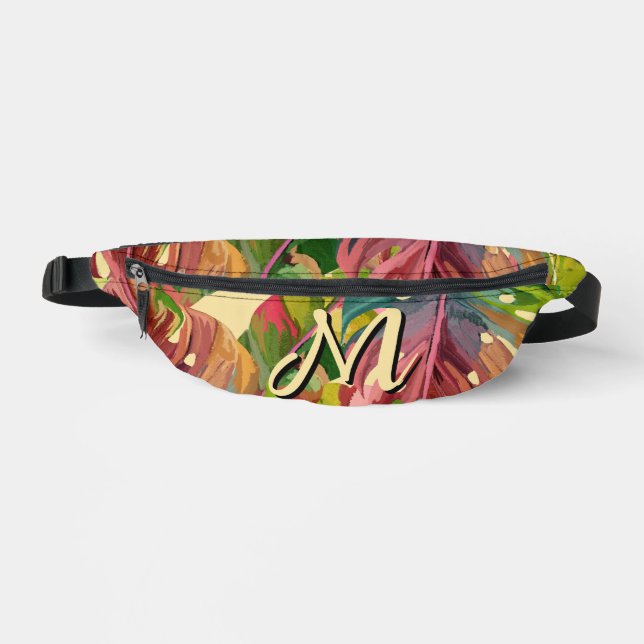 Personalised Initial Botanical Aesthetic Waist Bag (Front)