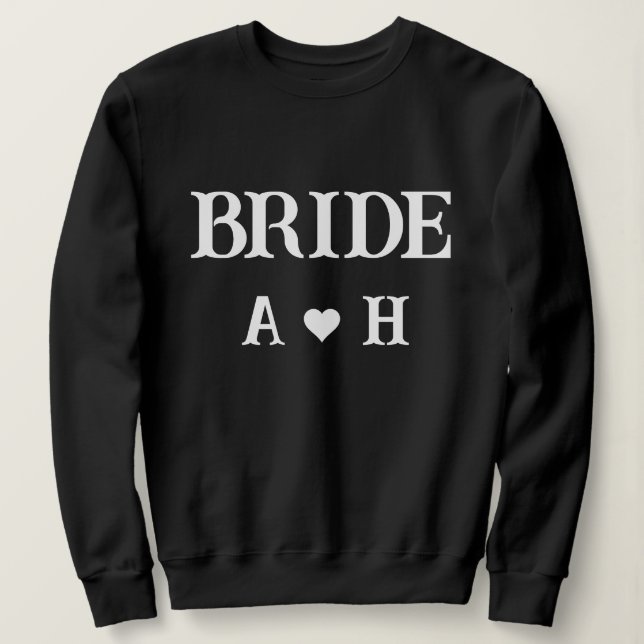 Personalised  initial Bride and groom name Sweatshirt (Design Front)