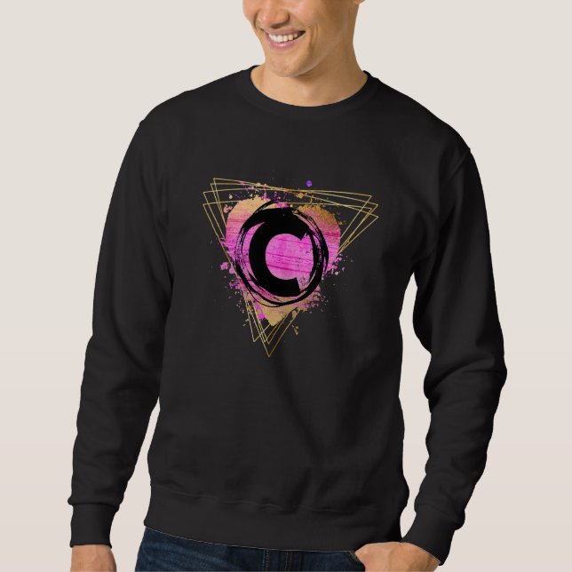 Personalised Initial C Monogram Letter Deco Cute C Sweatshirt (Front)
