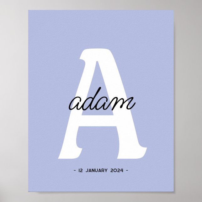 Personalised Initial | Custom Name Monogram Poster (Front)