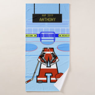 Personalised Initial Ice Hockey Bath Towel Set