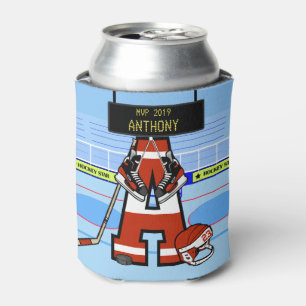 Personalised Initial Ice Hockey Can Cooler